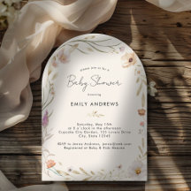 Invitation Baby shower de fleurs Boho