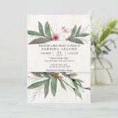 Invitation Baby shower de fleurs botaniques d'aquarelle class (Debout devant)