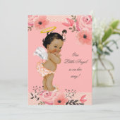 Invitation Baby shower de fleurs d'aquarelle Little Ethnic An (Debout devant)
