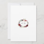 Invitation Baby shower de fleurs d'aquarelle rose bordeaux (Dos)