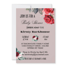 Baby shower de fleurs d'aquarelle rouge