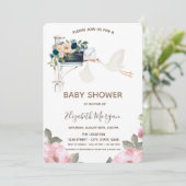 Invitation Baby shower de fleurs de boîte aux lettres mignonn (Debout devant)