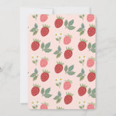 Invitation Baby shower de fleurs de bouquet de fraises (Dos)