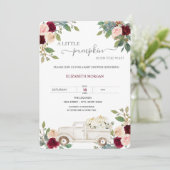Invitation Baby shower de fleurs de Bourgogne citrouille (Debout devant)