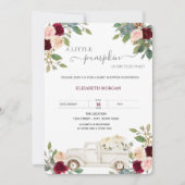 Invitation Baby shower de fleurs de Bourgogne citrouille (Devant)