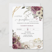 Invitation Baby shower de fleurs de camion Citrouille d'aquar (Devant)