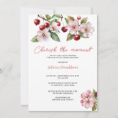 Invitation Baby shower de fleurs de cerises d'aquarelle (Devant)