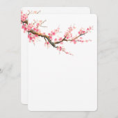 Invitation Baby shower de fleurs de cerisier (Devant / Derrière)