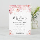 Invitation Baby shower de fleurs de cerisiers de printemps aq (Debout devant)