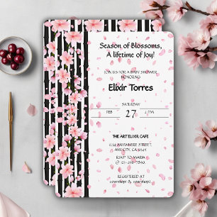 Invitation Baby shower de fleurs de cerisiers Sakura Spring