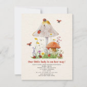 Invitation Baby shower de fleurs de champignons de la petite  (Devant)