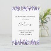 Invitation Baby shower de fleurs de couleur aquare (Debout devant)