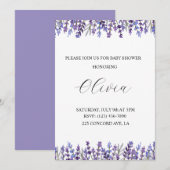 Invitation Baby shower de fleurs de couleur aquare (Devant / Derrière)