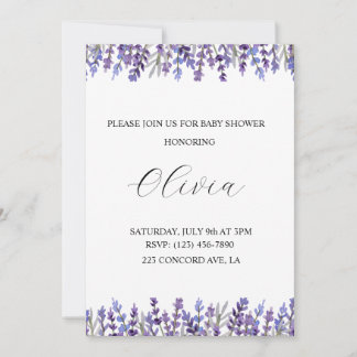 Invitation Baby shower de fleurs de couleur aquare
