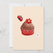 Invitation Baby shower de fleurs de cupcake de Ladybug mignon (Dos)