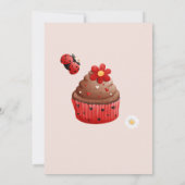 Invitation Baby shower de fleurs de cupcake de Ladybug mignon (Dos)