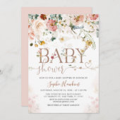 Invitation Baby shower de fleurs de jardin Fleur sauvage mode (Devant / Derrière)
