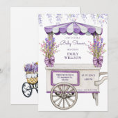Invitation Baby shower de fleurs de lavande lilas violet (Devant / Derrière)