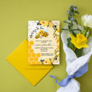 Invitation Baby shower de fleurs de peigne de miel maman à ab