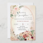 Invitation Baby shower de fleurs de petit Citrouille (Devant)
