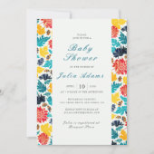 Invitation Baby shower de fleurs de soleil bleu jaune (Devant)