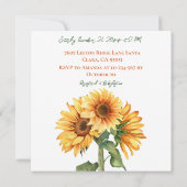 Invitation Baby shower de fleurs de soleil de petite taille C (Dos)