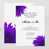 Invitation Baby shower de fleurs de soleil violet Pop Art (Devant / Derrière)
