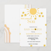 Invitation Baby shower de fleurs de tournesol simple (Devant / Derrière)