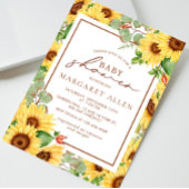 Invitation Baby shower de fleurs de tournesol vertes