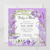 Invitation Baby shower de fleurs de violet et de Lilac (Devant)