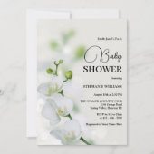 Invitation Baby shower de fleurs d'orchidées (Devant)