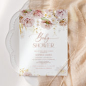 Invitation Baby shower de fleurs du jardin