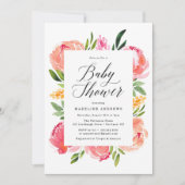 Invitation Baby shower de fleurs dynamiques (Devant)