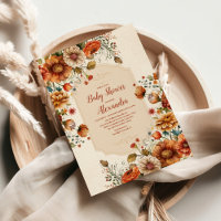 Baby shower de fleurs en terre cuite rouille