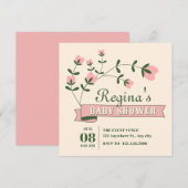 Invitation Baby shower de fleurs esthétique (Devant / Derrière)