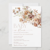 Invitation Baby shower de fleurs florales de Boho automne (Devant)