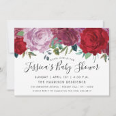 Invitation Baby shower de fleurs florales romantiques (Devant)