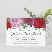 Invitation Baby shower de fleurs florales romantiques (Debout devant)