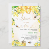 Invitation Baby shower de fleurs jaunes d'abeilles (Devant)