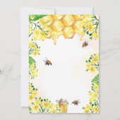 Invitation Baby shower de fleurs jaunes d'abeilles (Dos)