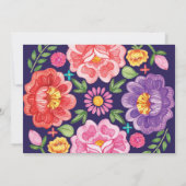 Invitation Baby shower de fleurs mexicaines de fleur rose mar (Dos)