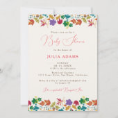 Invitation Baby shower de fleurs pourpre jaune de moutarde de (Devant)