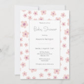 Invitation Baby shower de fleurs rétro doux (Devant)