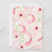 Invitation Baby shower de fleurs rose (Dos)