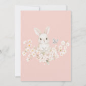 Invitation Baby shower de fleurs roses de lapin doux (Dos)