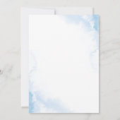 Invitation Baby shower de fleurs Roses en bleu de Bohême (Dos)