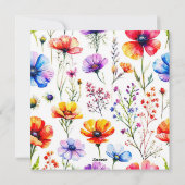 Invitation Baby shower de fleurs sauvages (Dos)