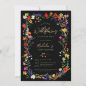 Invitation Baby shower de fleurs sauvages chics et vives (Devant)