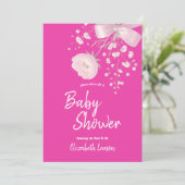 Invitation Baby shower de fleurs sauvages de couleur de baies (Debout devant)