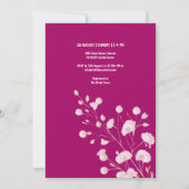 Invitation Baby shower de fleurs sauvages de couleur de baies (Dos)